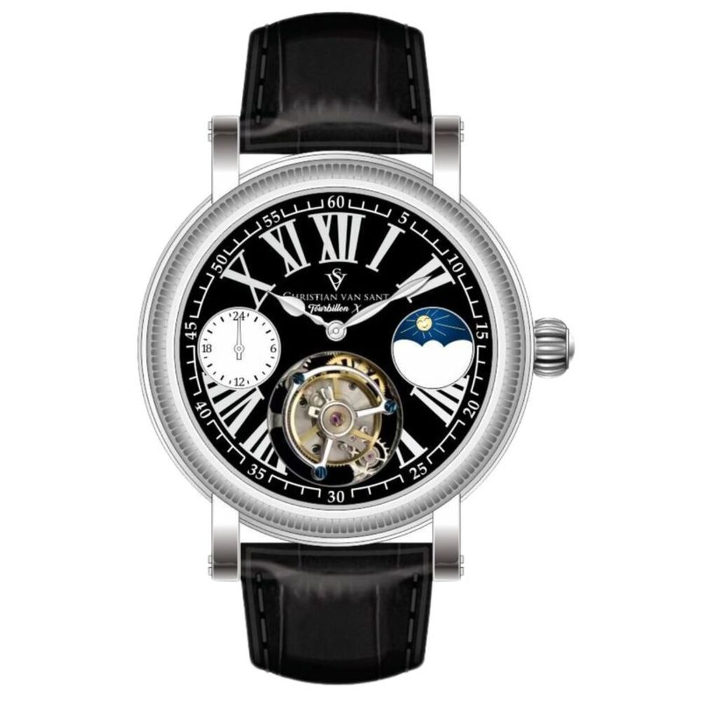 Christian Van Sant Men's Tourbillon X Limited Edition Black Dial Watch - CV0998